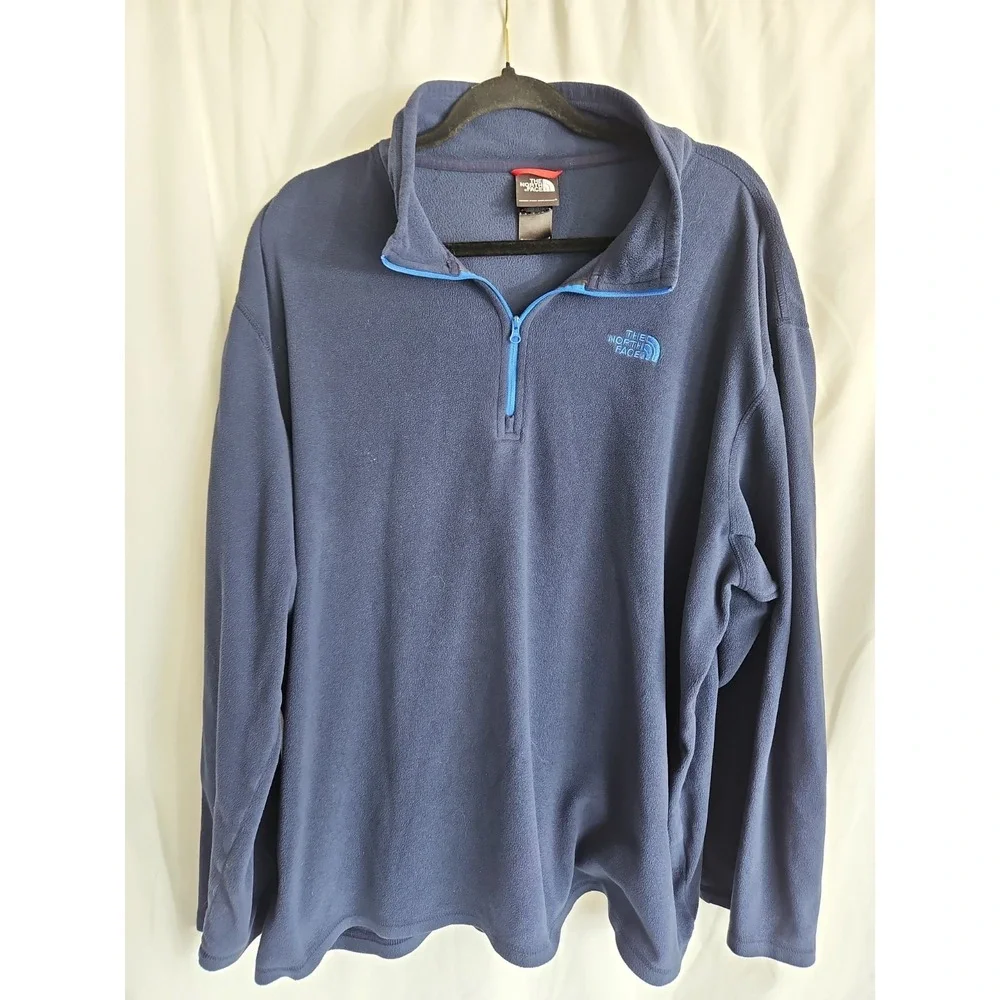 The North Face 2XL 1/4 Zip Mens Blue Fleece Pullover